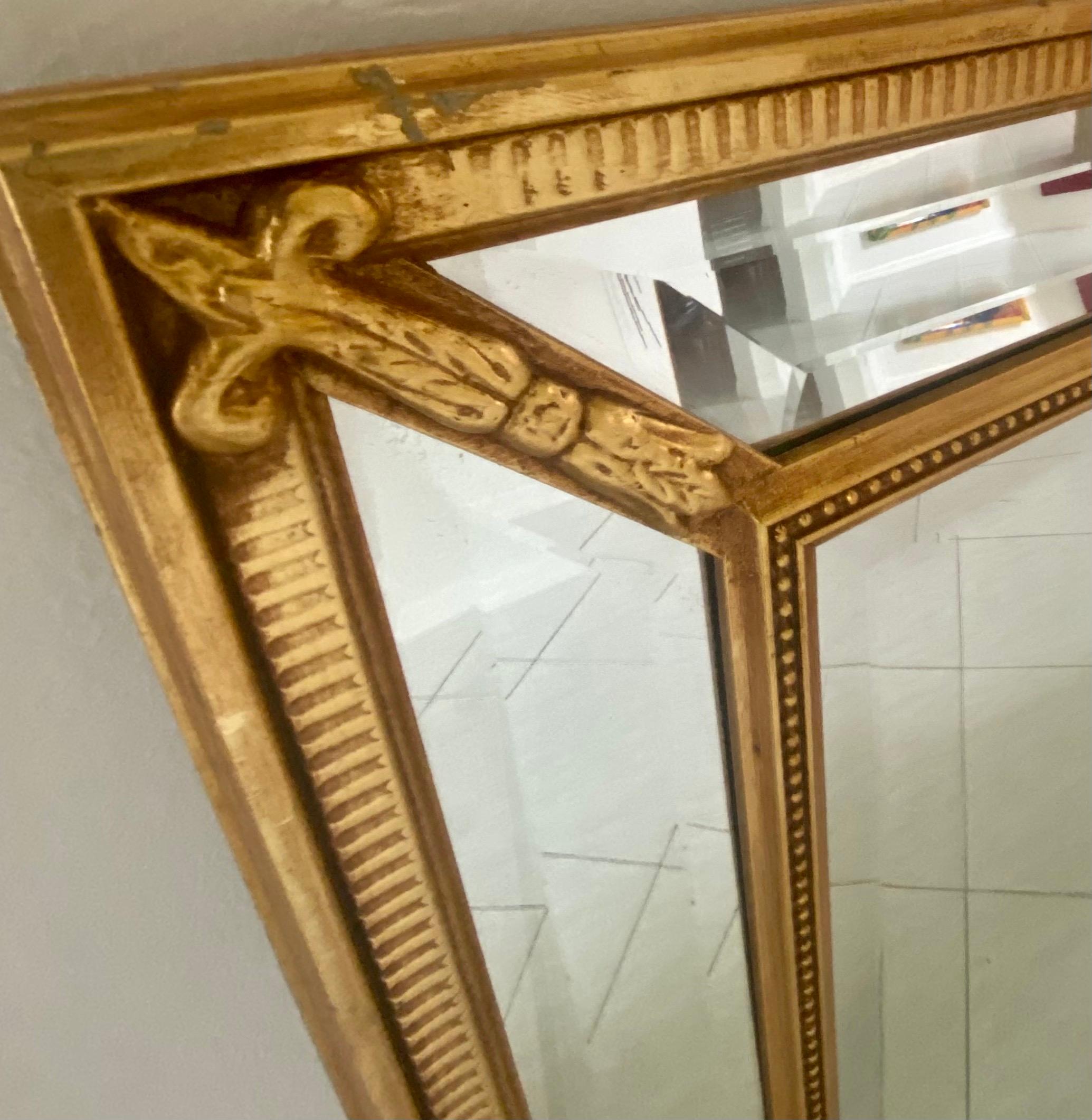 20th Century Mid-Century Neoclassical Gilt Wood Mirror