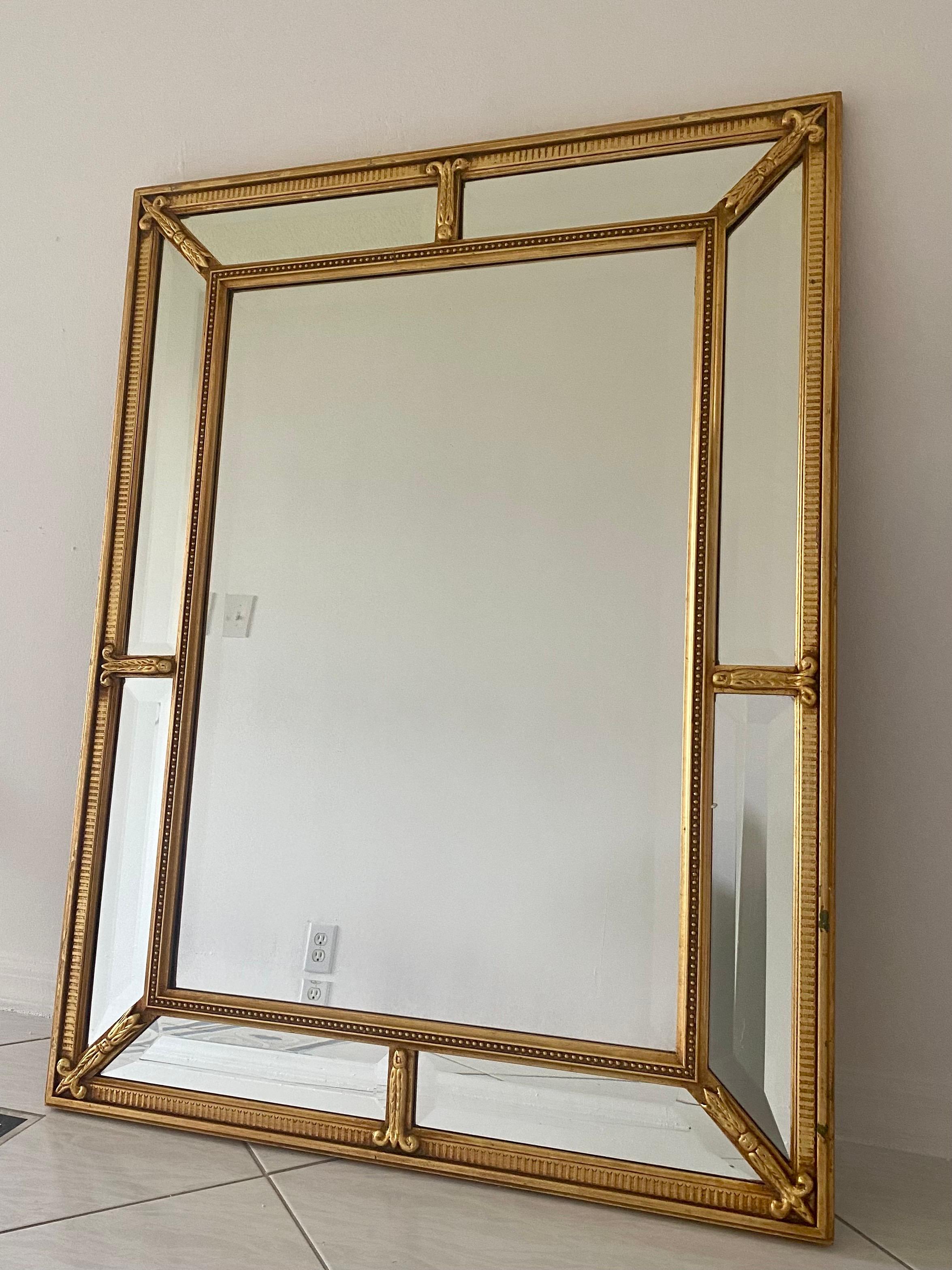 Mid-Century Neoclassical Gilt Wood Mirror 1