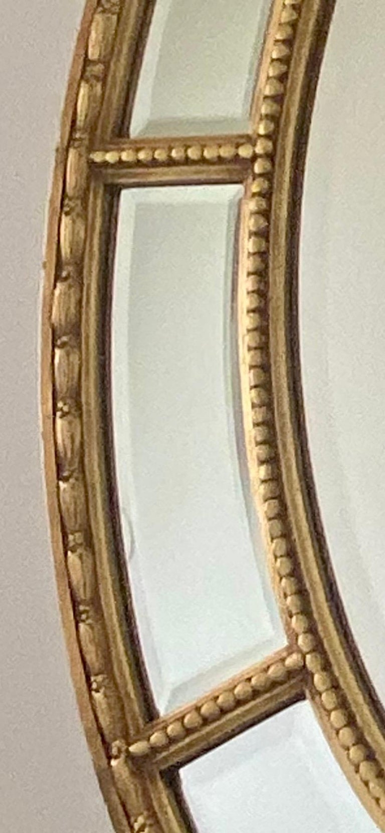 Mid-Century Neoclassical Gilt Wood Oval Mirror 4