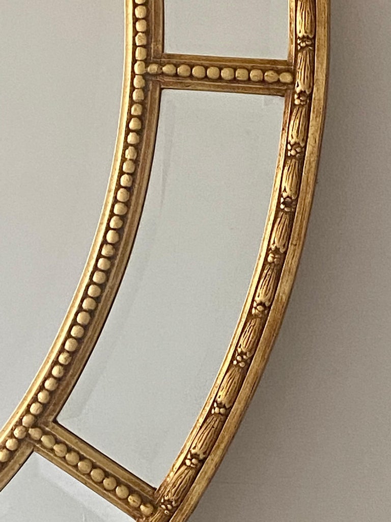 Neoclassical Revival Mid-Century Neoclassical Gilt Wood Oval Mirror