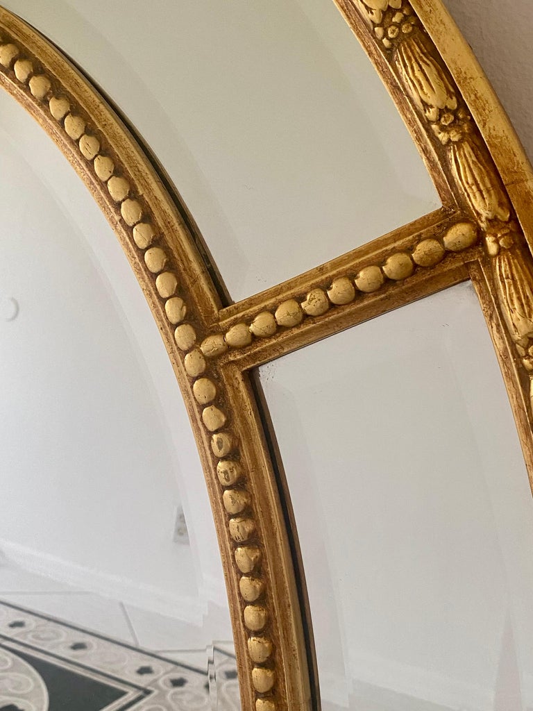 20th Century Mid-Century Neoclassical Gilt Wood Oval Mirror