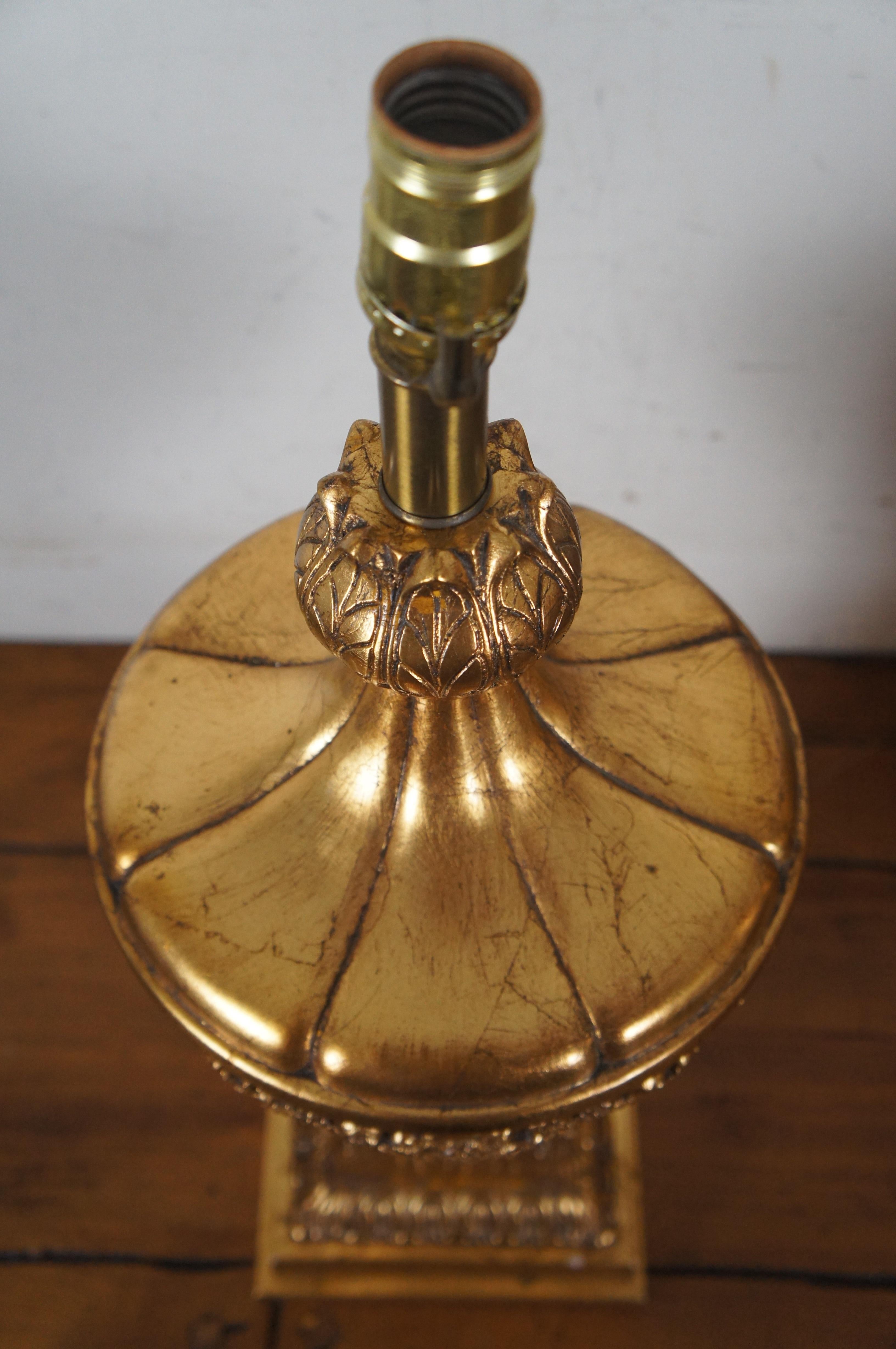 Lampe Urne Trophée en or FAIP Néoclassique Hollywood Regency Mid Century 40