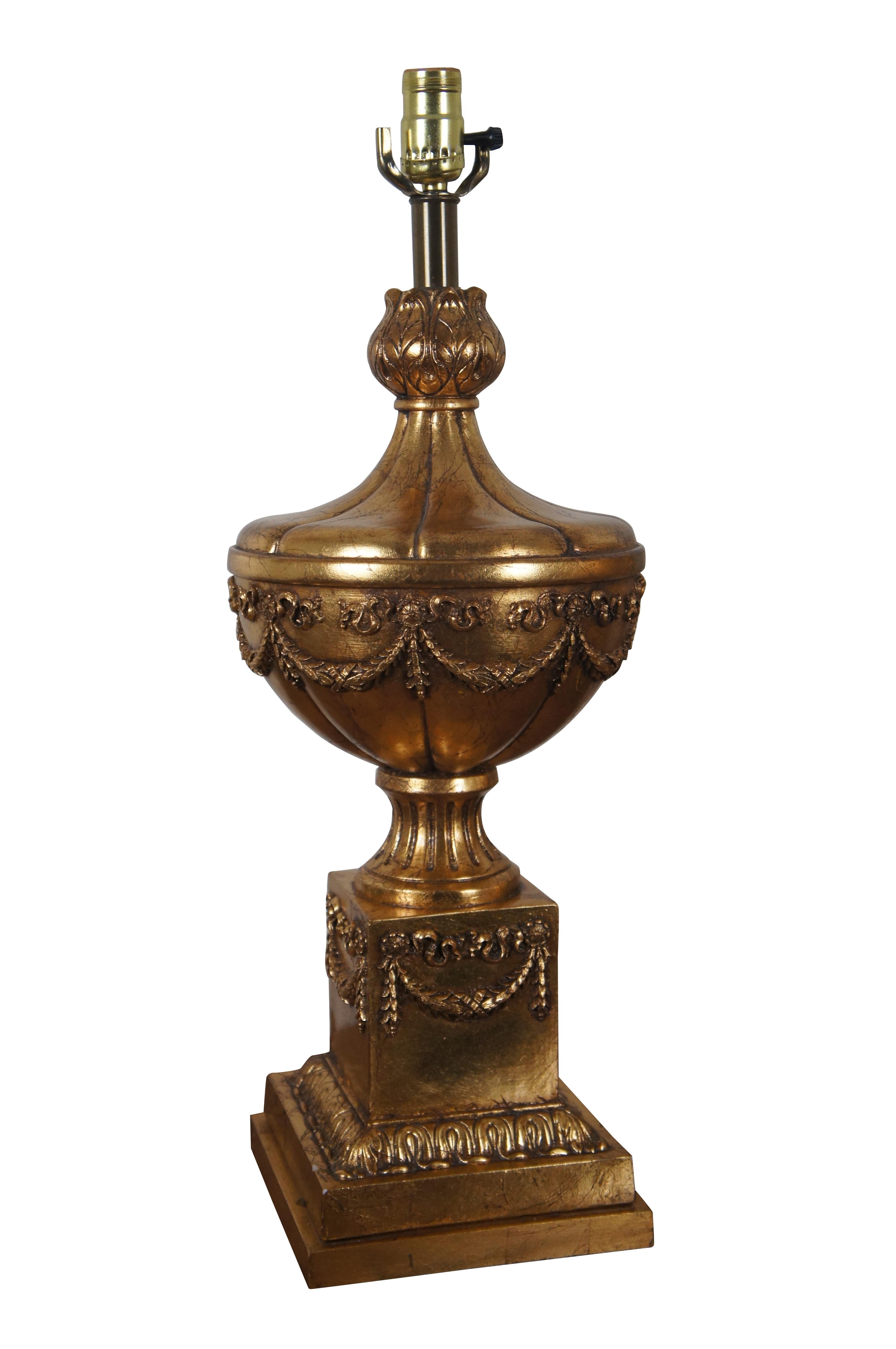 Lampe Urne Trophée en or FAIP Néoclassique Hollywood Regency Mid Century 40