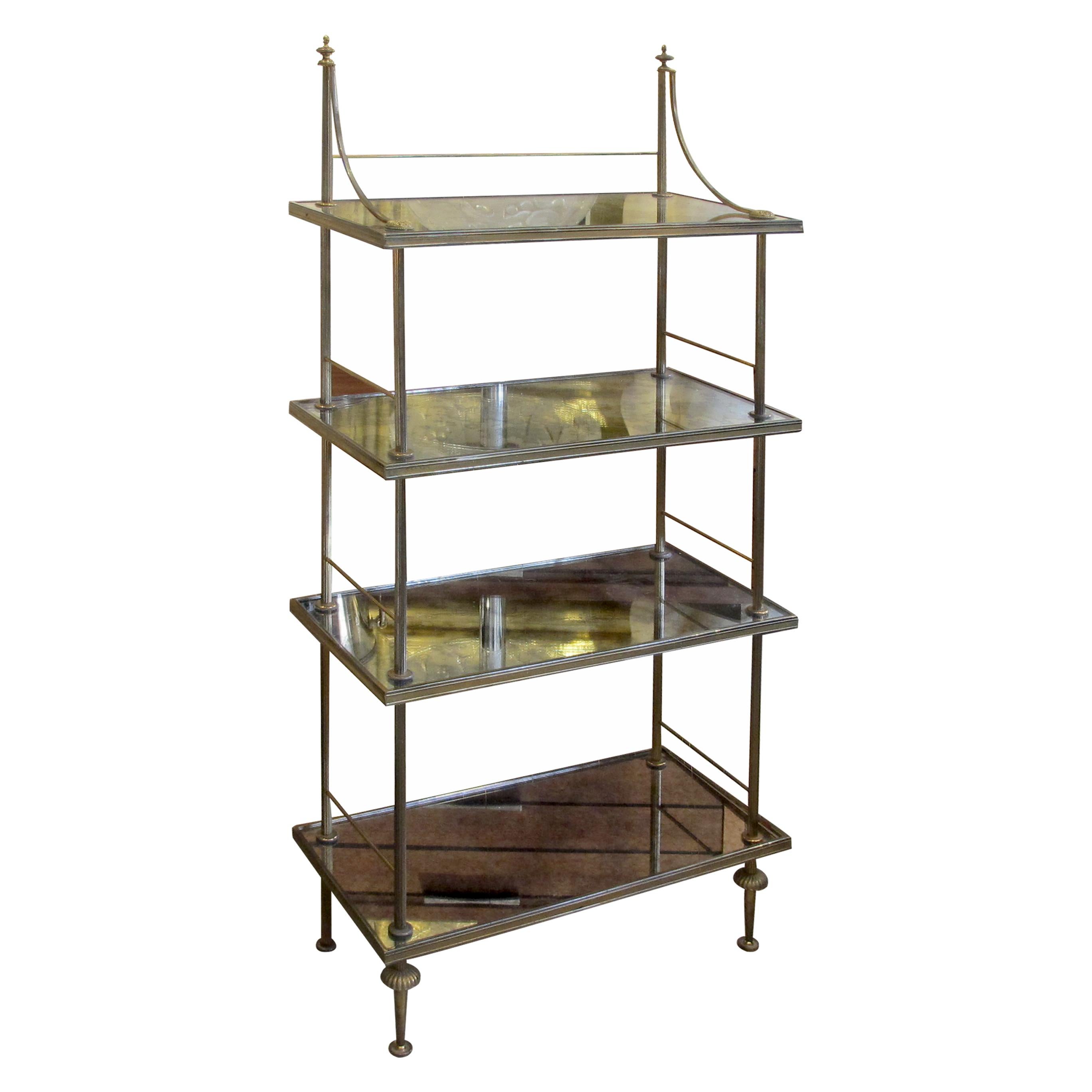 Mid-century Neoclassical Maison Baguès Four Tiers Etagère, French  In Good Condition For Sale In London, GB