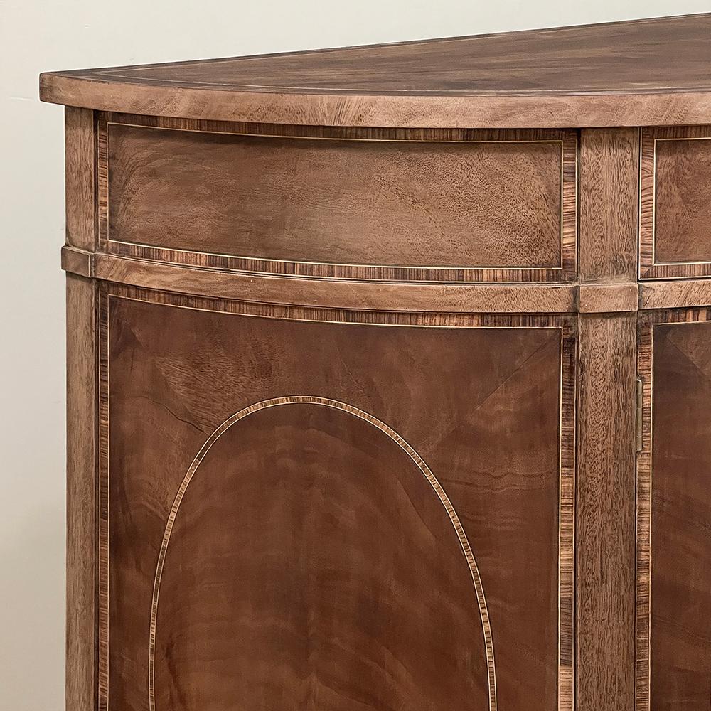 Mid-Century Neoclassical Revival Demilune Mahogany Cabinet ~ Console ~ Buffet For Sale 4