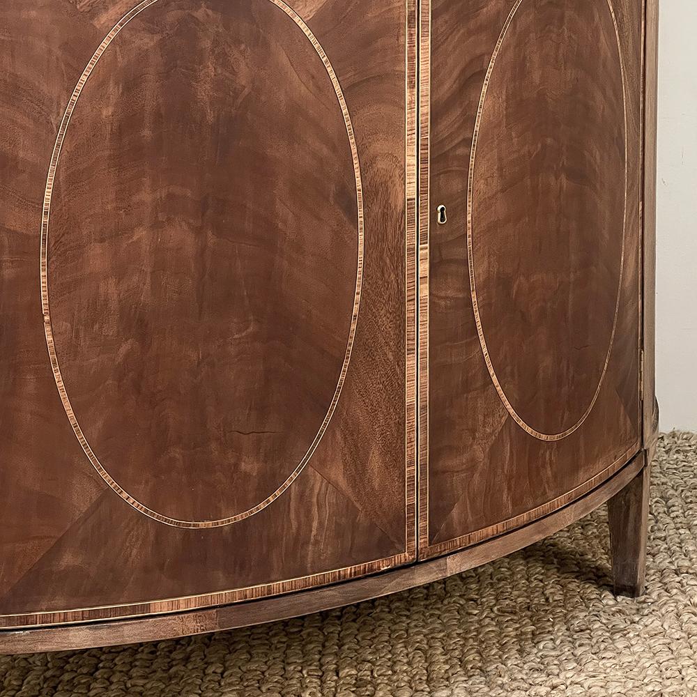 Mid-Century Neoclassical Revival Demilune Mahogany Cabinet ~ Console ~ Buffet For Sale 7