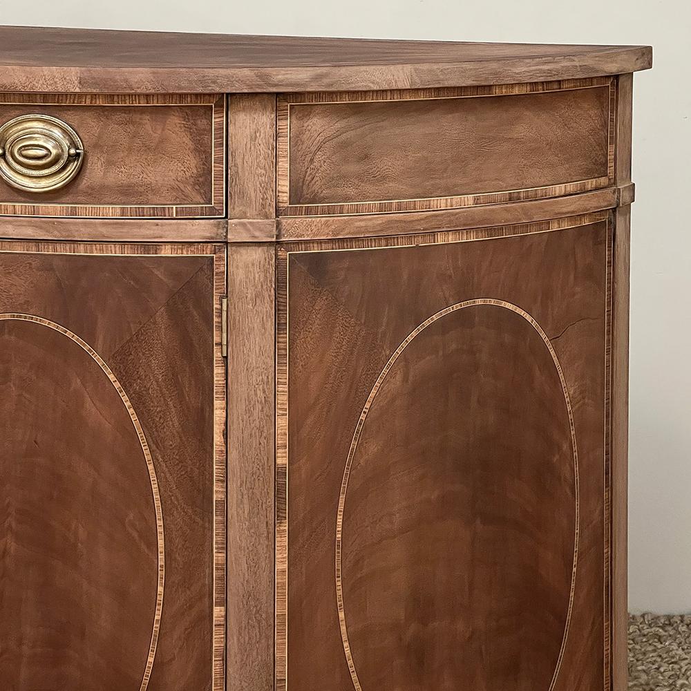 Mid-Century Neoclassical Revival Demilune Mahogany Cabinet ~ Console ~ Buffet For Sale 8