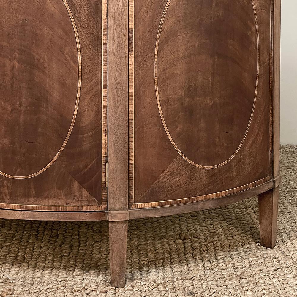 Mid-Century Neoclassical Revival Demilune Mahogany Cabinet ~ Console ~ Buffet For Sale 9