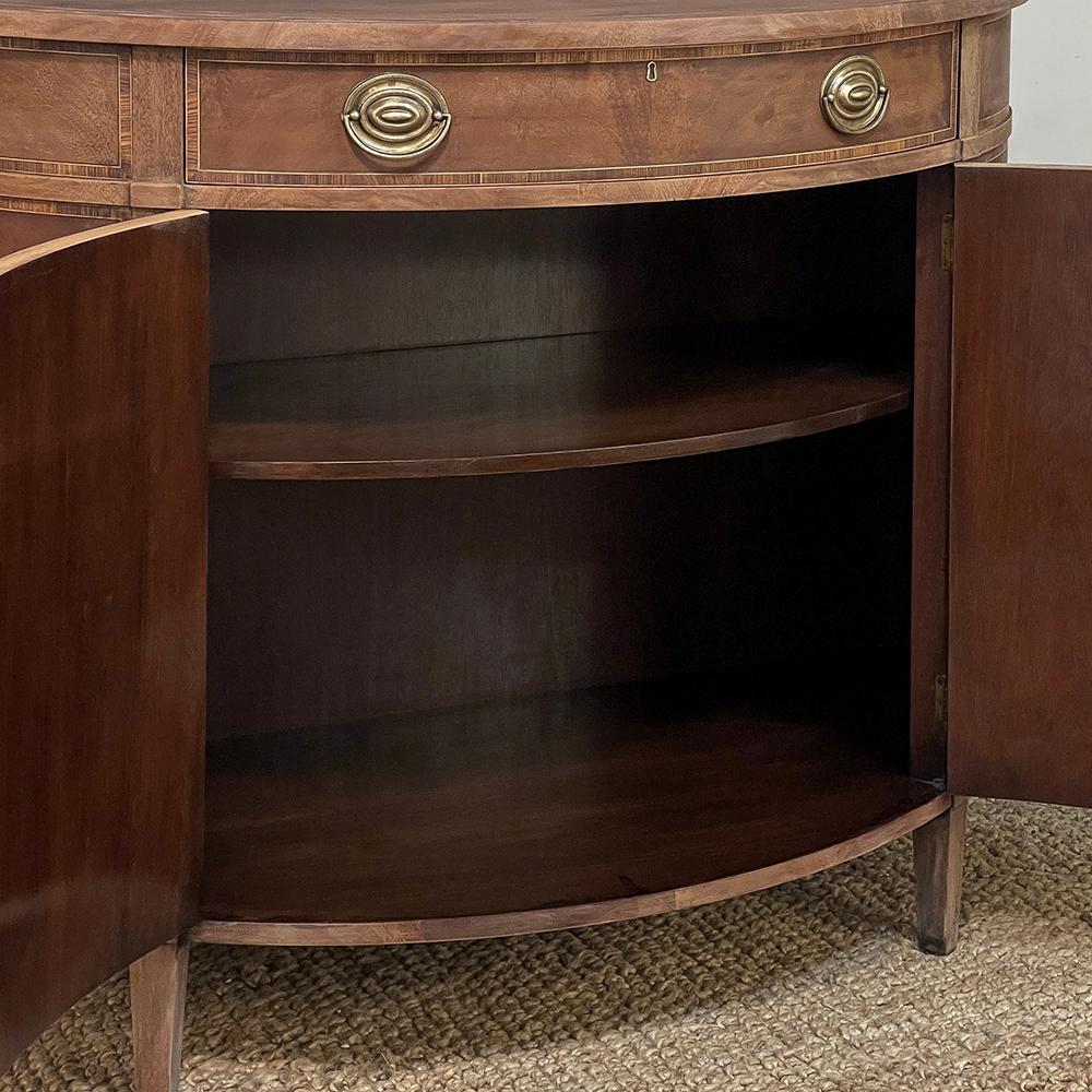 20th Century Mid-Century Neoclassical Revival Demilune Mahogany Cabinet ~ Console ~ Buffet For Sale