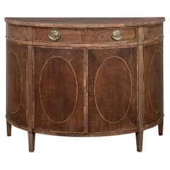Vintage Mid-Century Neoclassical Revival Demilune Mahogany Cabinet ~ Console ~ Buffet