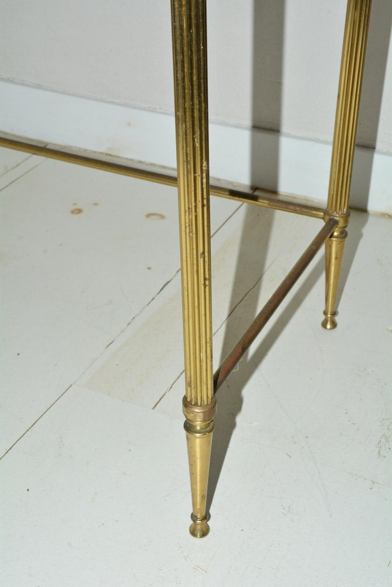 20th Century Midcentury Neoclassical Style Brass and Mirrored Side Table