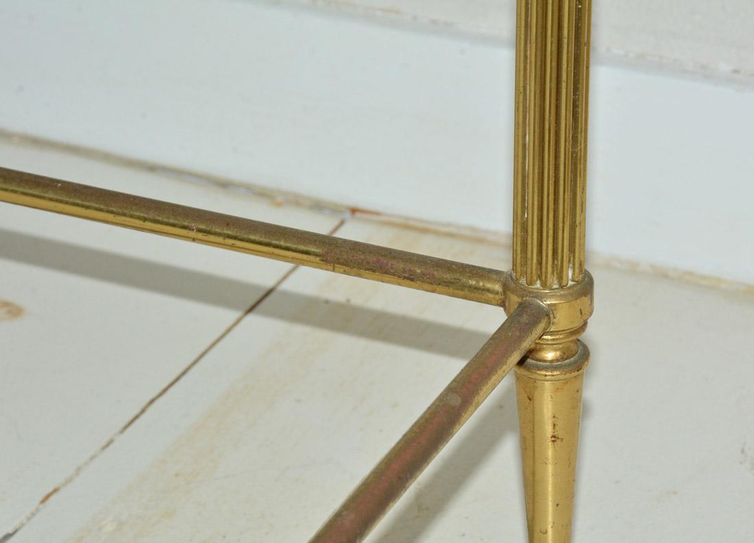 Midcentury Neoclassical Style Brass and Mirrored Side Table 1