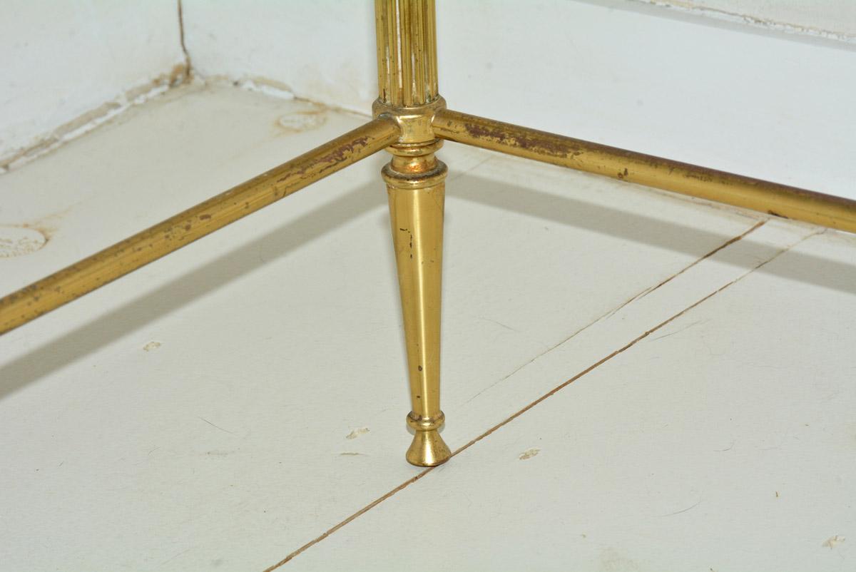 Midcentury Neoclassical Style Brass and Mirrored Side Table 2