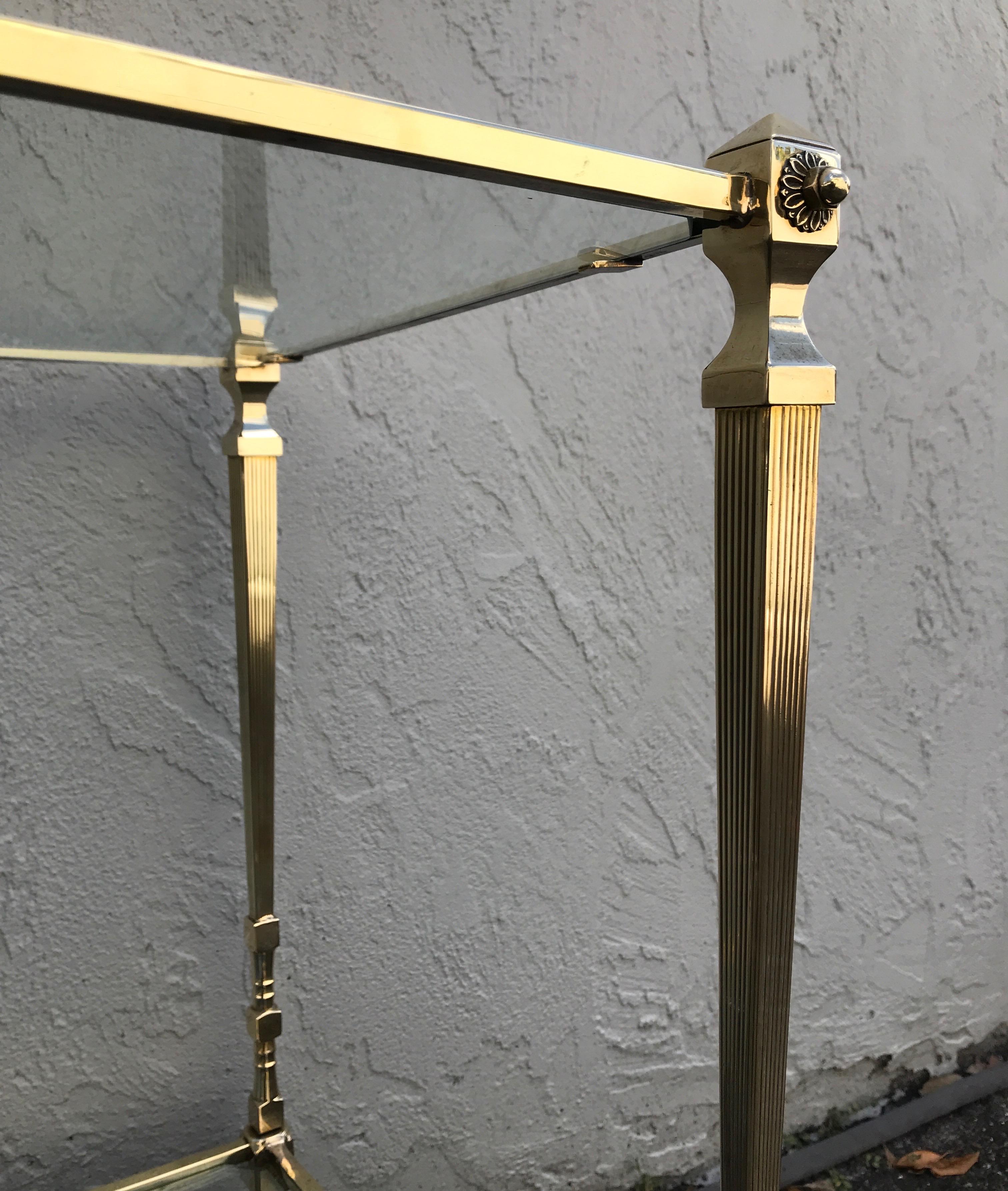 Mid Century Neoclassical Style Brass Bar Cart by Maison Jansen For Sale 12