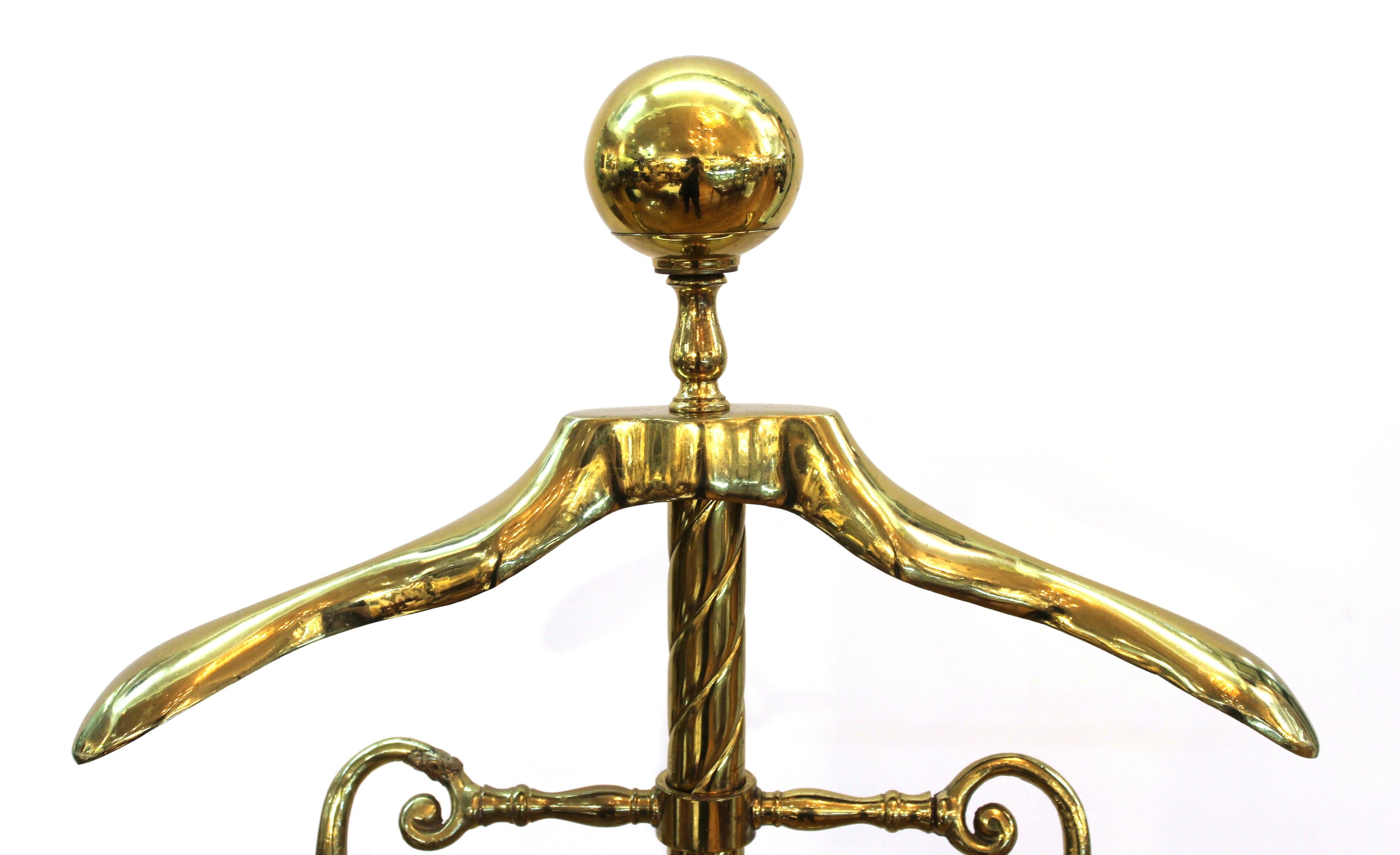 Mid-Century Modern Mid-Century Neoclassical Style Brass Valet