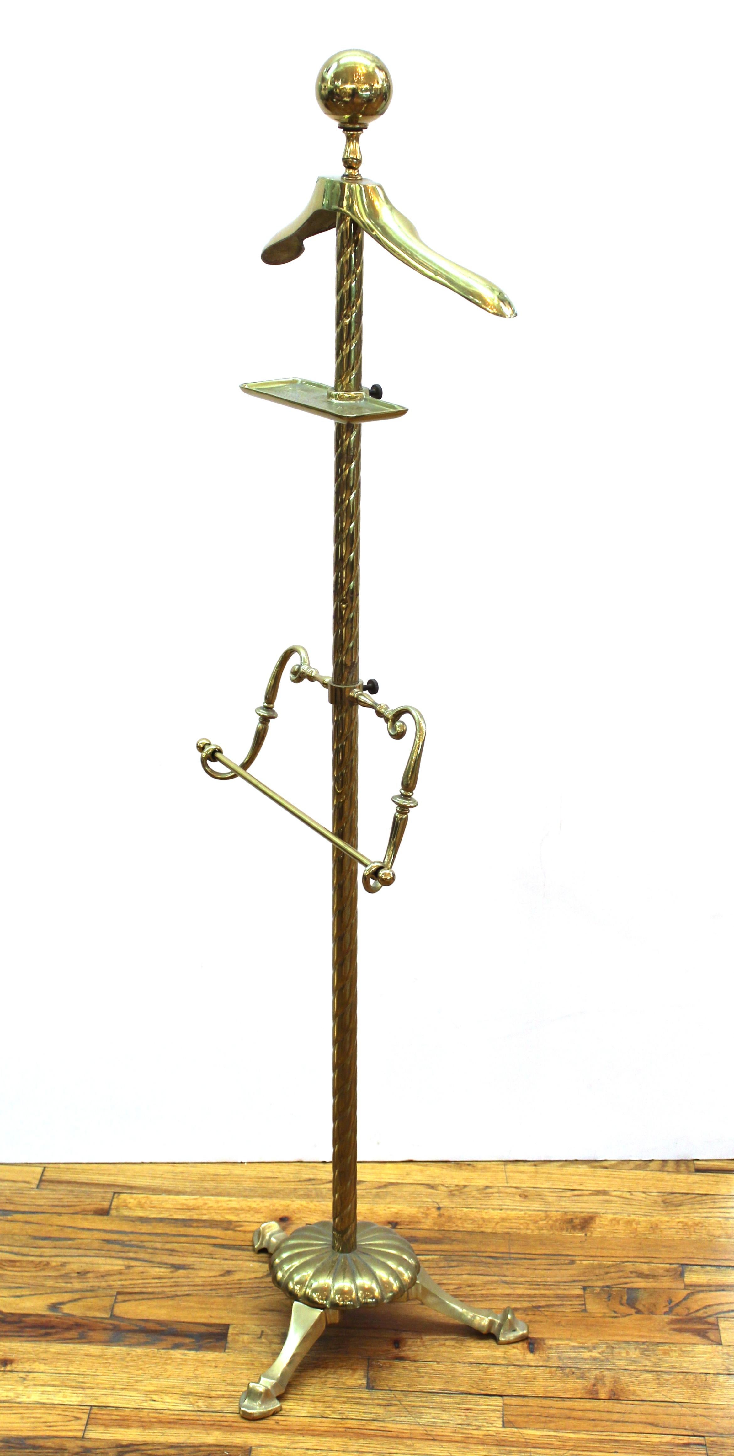 20th Century Mid-Century Neoclassical Style Brass Valet