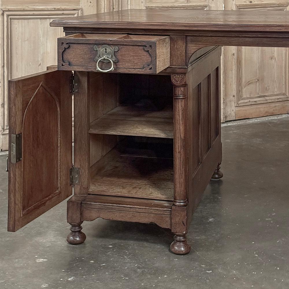 Mid-Century Neogothic Executive Desk by Jansen & Sons of Amsterdam For Sale 4
