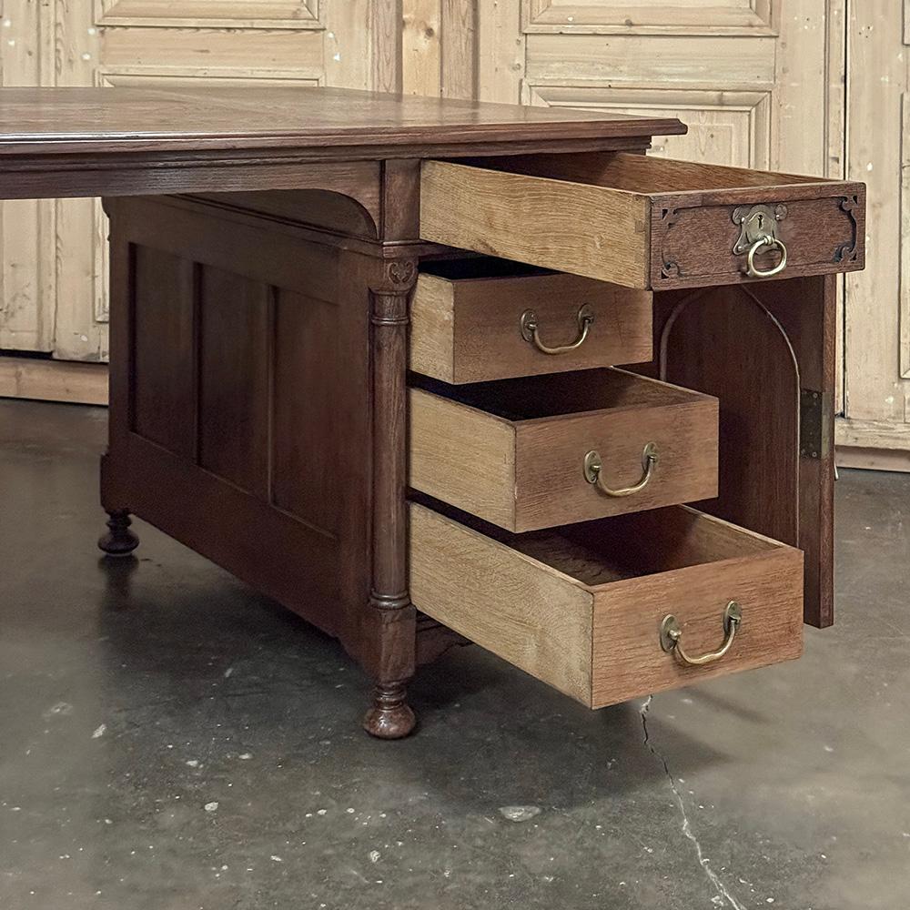 Mid-Century Neogothic Executive Desk by Jansen & Sons of Amsterdam For Sale 6
