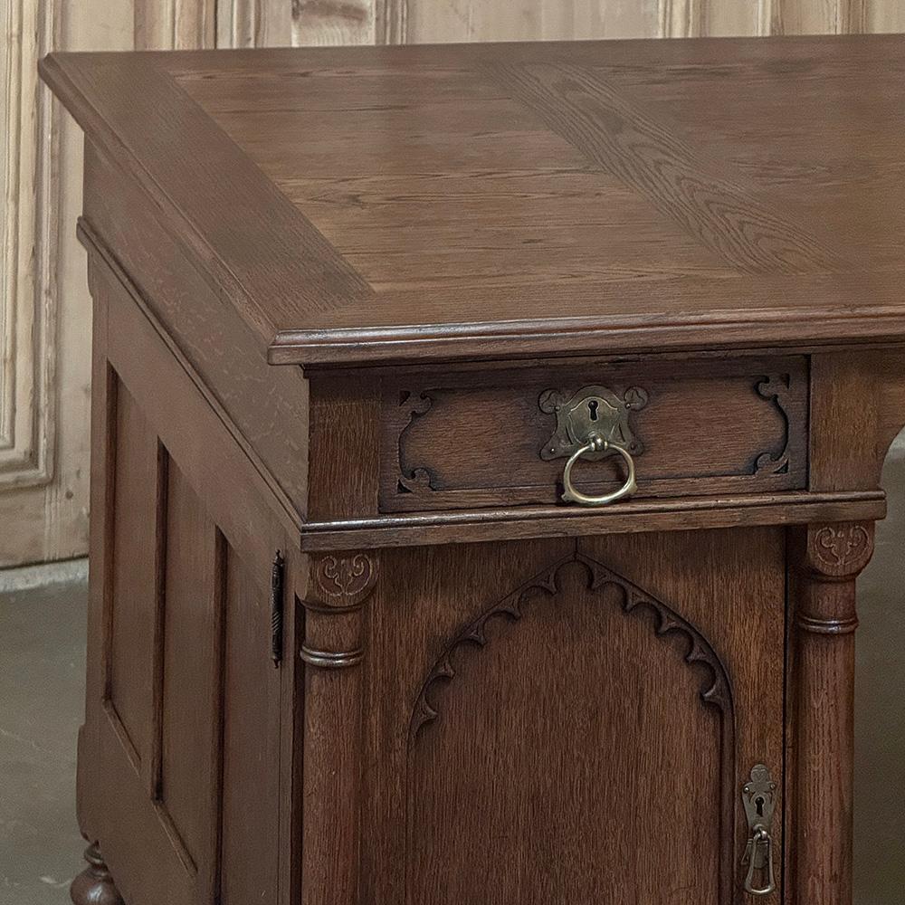 Mid-Century Neogothic Executive Desk by Jansen & Sons of Amsterdam For Sale 8