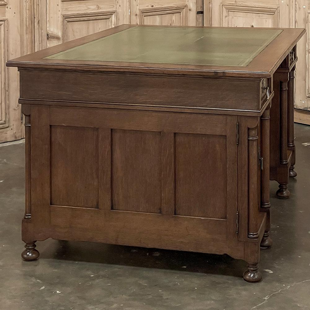 Mid-Century Neogothic Leather Top Desk by Jansen & Sons of Amsterdam For Sale 6