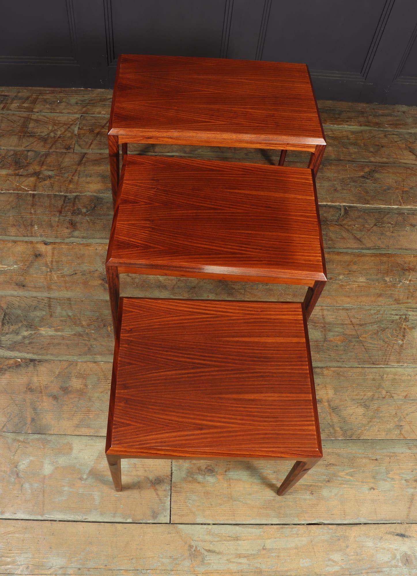Rosewood Mid Century Nest of Tables by Johannes Andersen