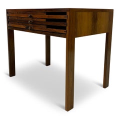 Mid Century Nest of Three Folding Tables by Illum Wikkelso