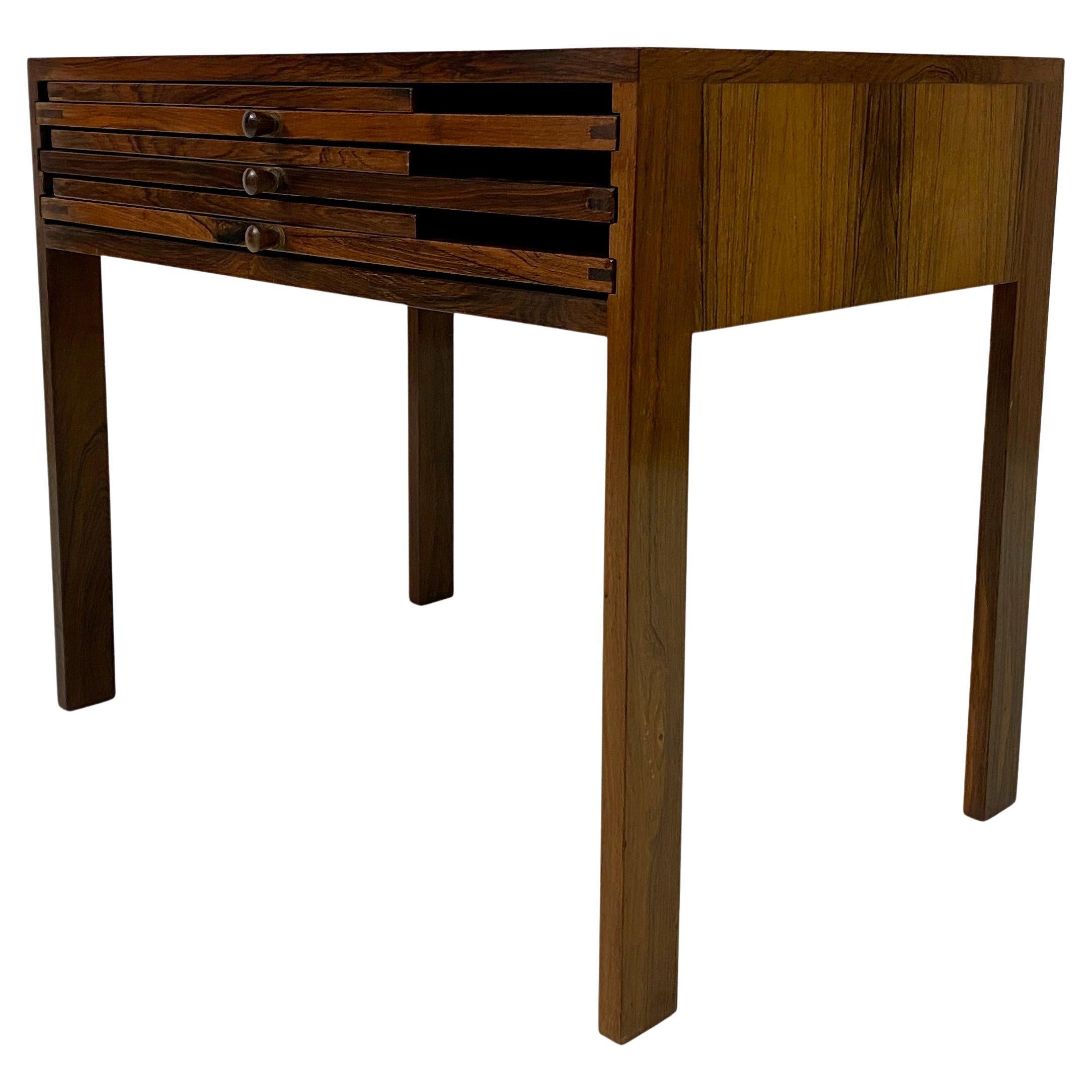 Mid Century Nest of Three Folding Tables by Illum Wikkelso