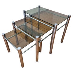 Mid Century Nesting Tables, Bauhaus Style Coffee Tables, Italy 70s