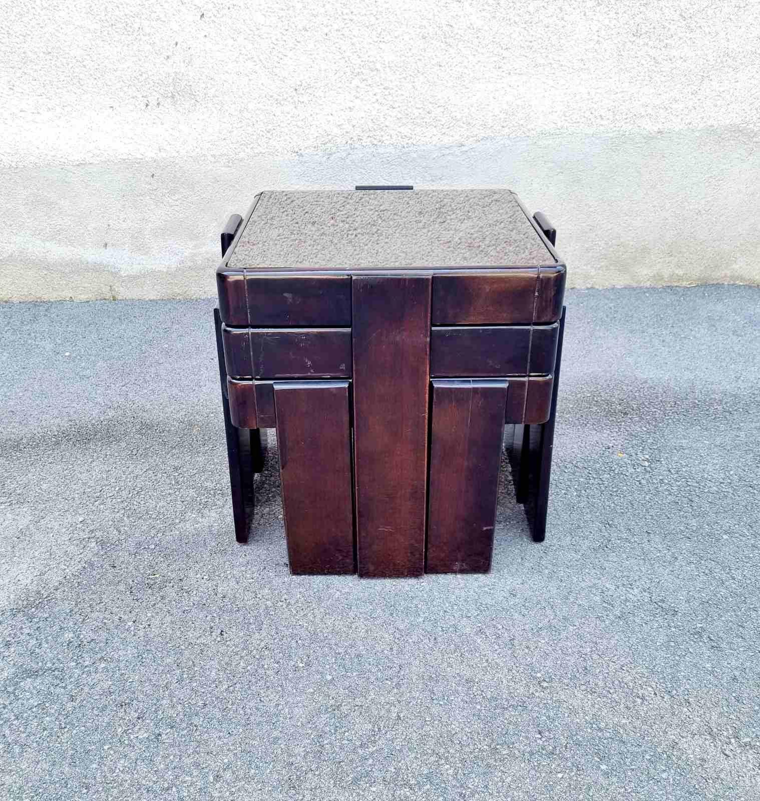 Mid Century Nesting Tables Designed by Gianfranco Frattini for Meblo, Italy 70s For Sale 3