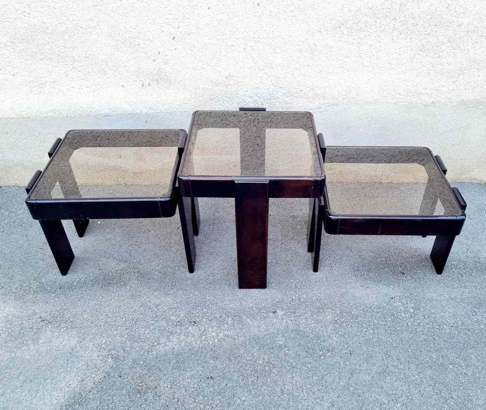 Mid Century Nesting Tables Designed by Gianfranco Frattini for Meblo, Italy 70s For Sale 5