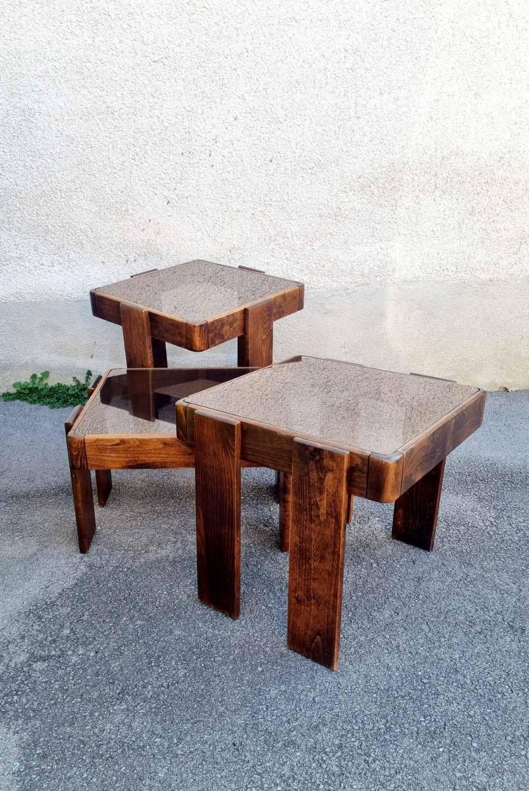 Mid Century Nesting Tables Designed by Gianfranco Frattini for Meblo, Italy 70s 6