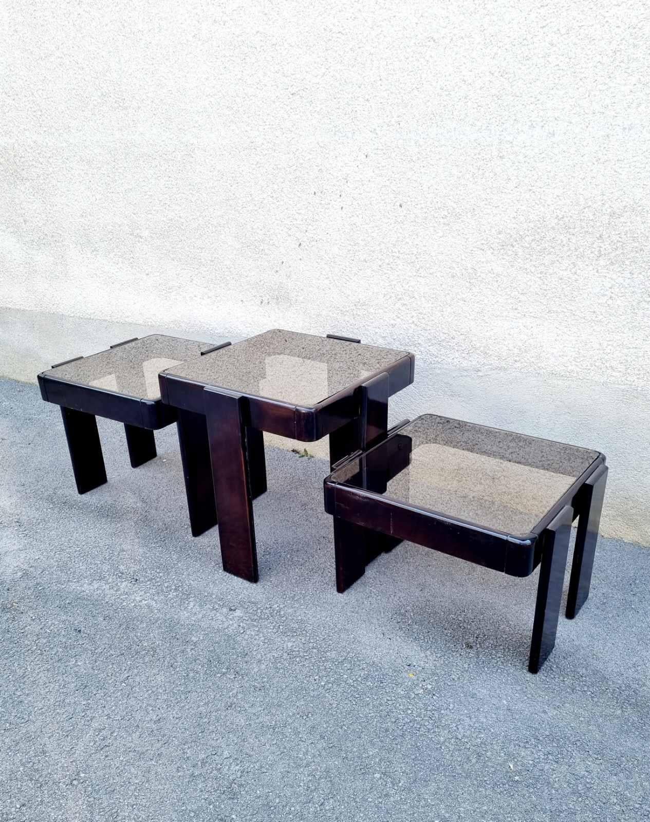 Mid-20th Century Mid Century Nesting Tables Designed by Gianfranco Frattini for Meblo, Italy 70s For Sale