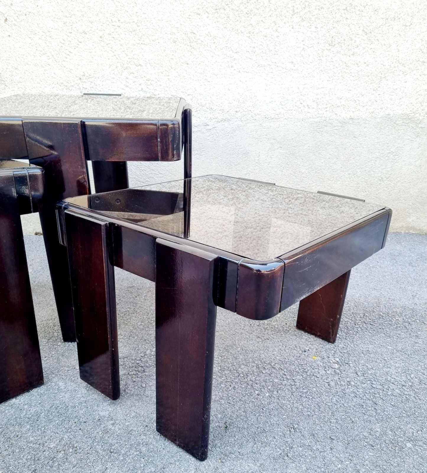 Mid Century Nesting Tables Designed by Gianfranco Frattini for Meblo, Italy 70s For Sale 1