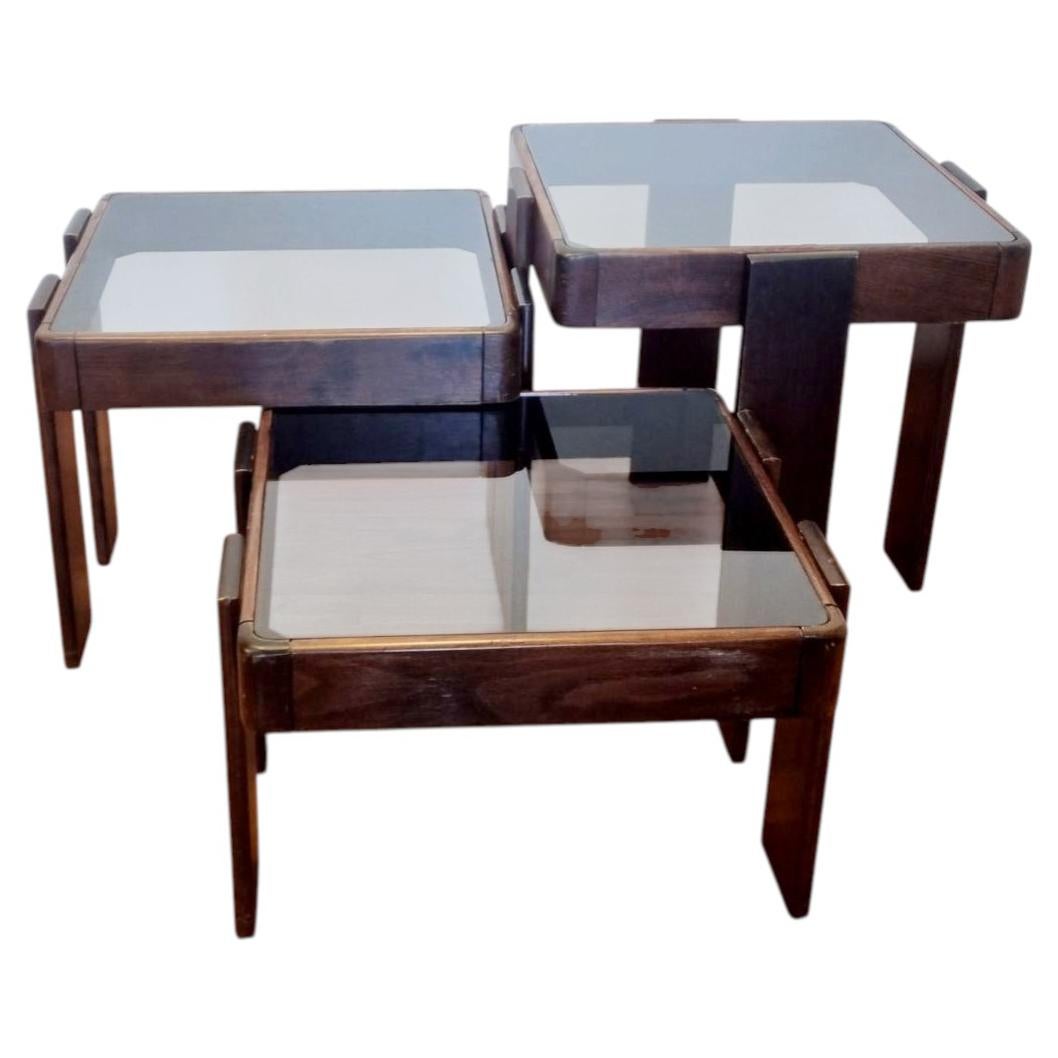 Mid Century Nesting Tables Designed by Gianfranco Frattini for Meblo, Italy 70s