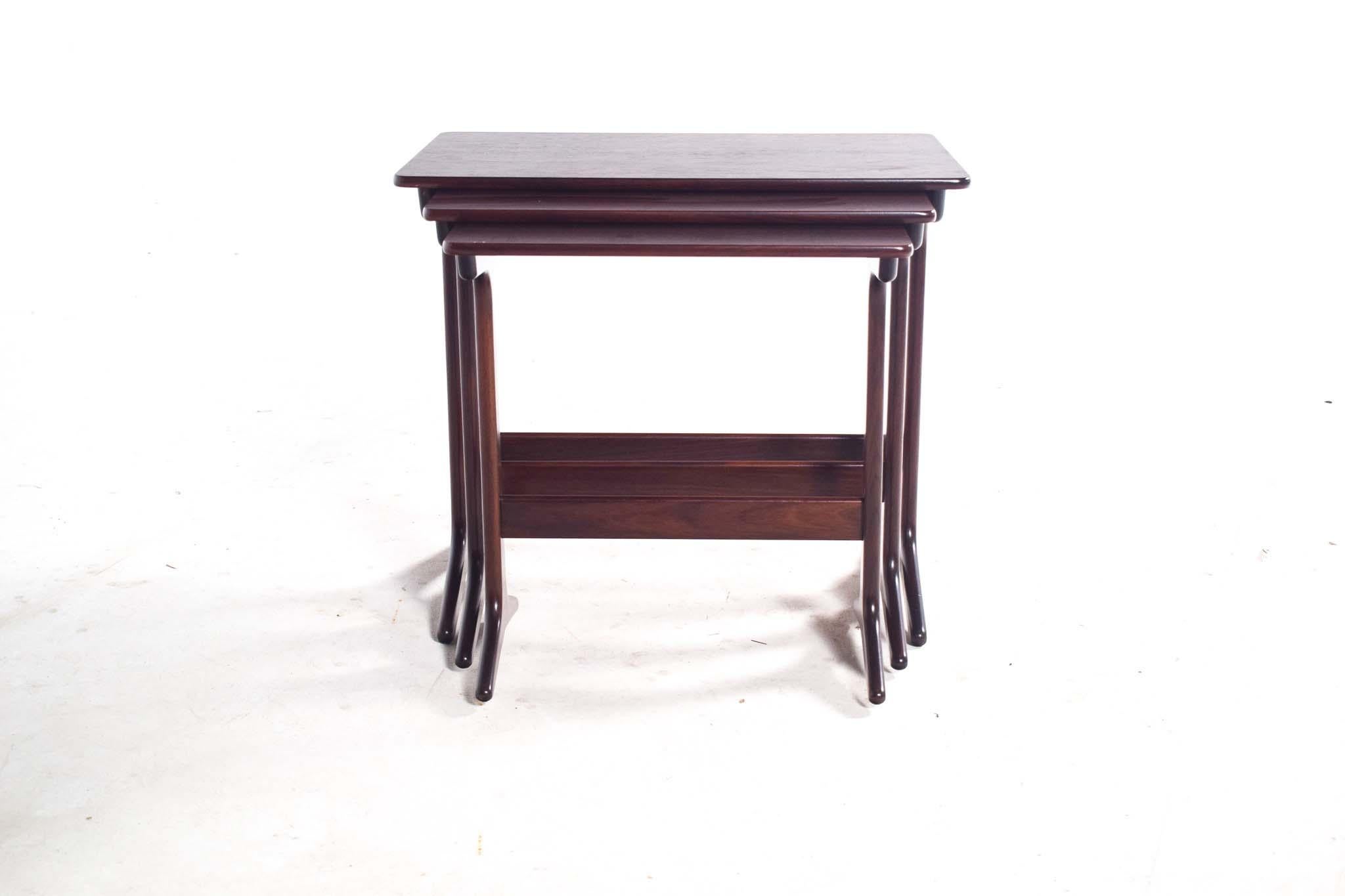 Mid-Century Modern Mid Century Nesting Tables, HM100 by Erling Torvits for Heltborg Mobler For Sale