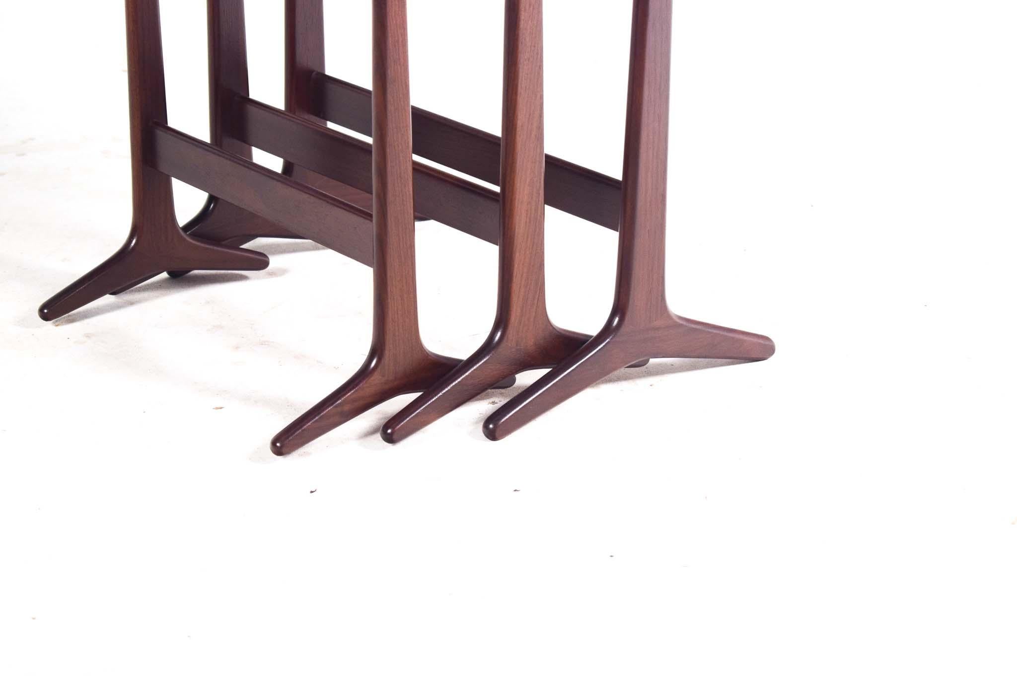 Danish Mid Century Nesting Tables, HM100 by Erling Torvits for Heltborg Mobler For Sale