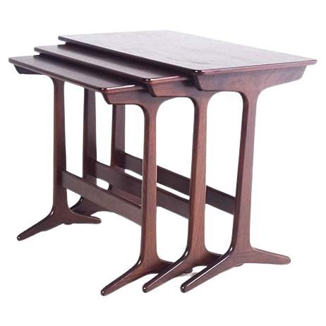 Mid Century Nesting Tables, HM100 by Erling Torvits for Heltborg Mobler