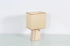 Mid-Century Nestore Cerri & C. Travertine Brass Table Lamp, Italy, 1970s