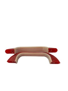 Never Used Dead Stock Rot & Elfenbein Bakelit Schubladengriffe aus der Mitte des Jahrhunderts