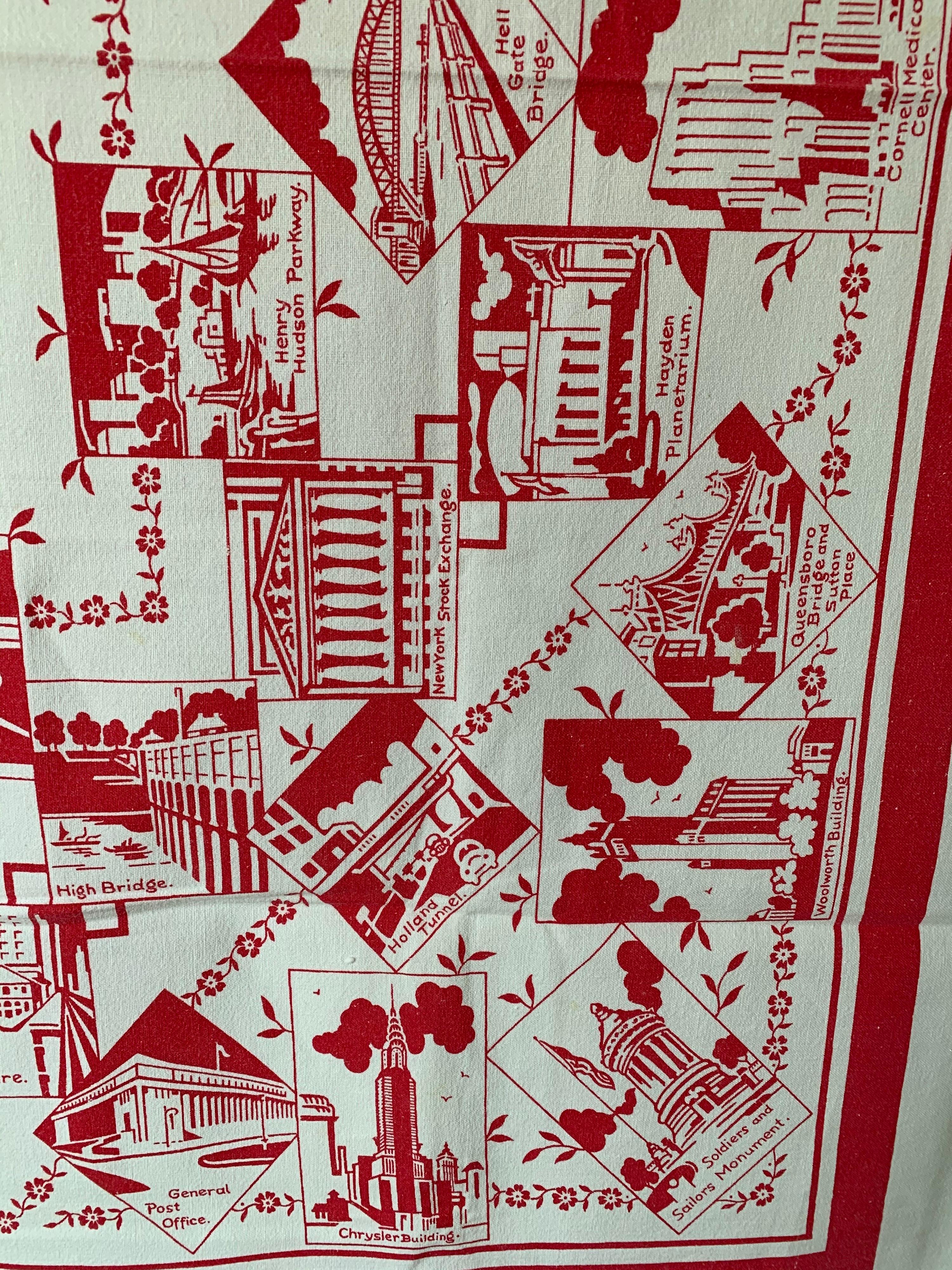 Mid-Century New York City Souvenir Table Cloth For Sale 2