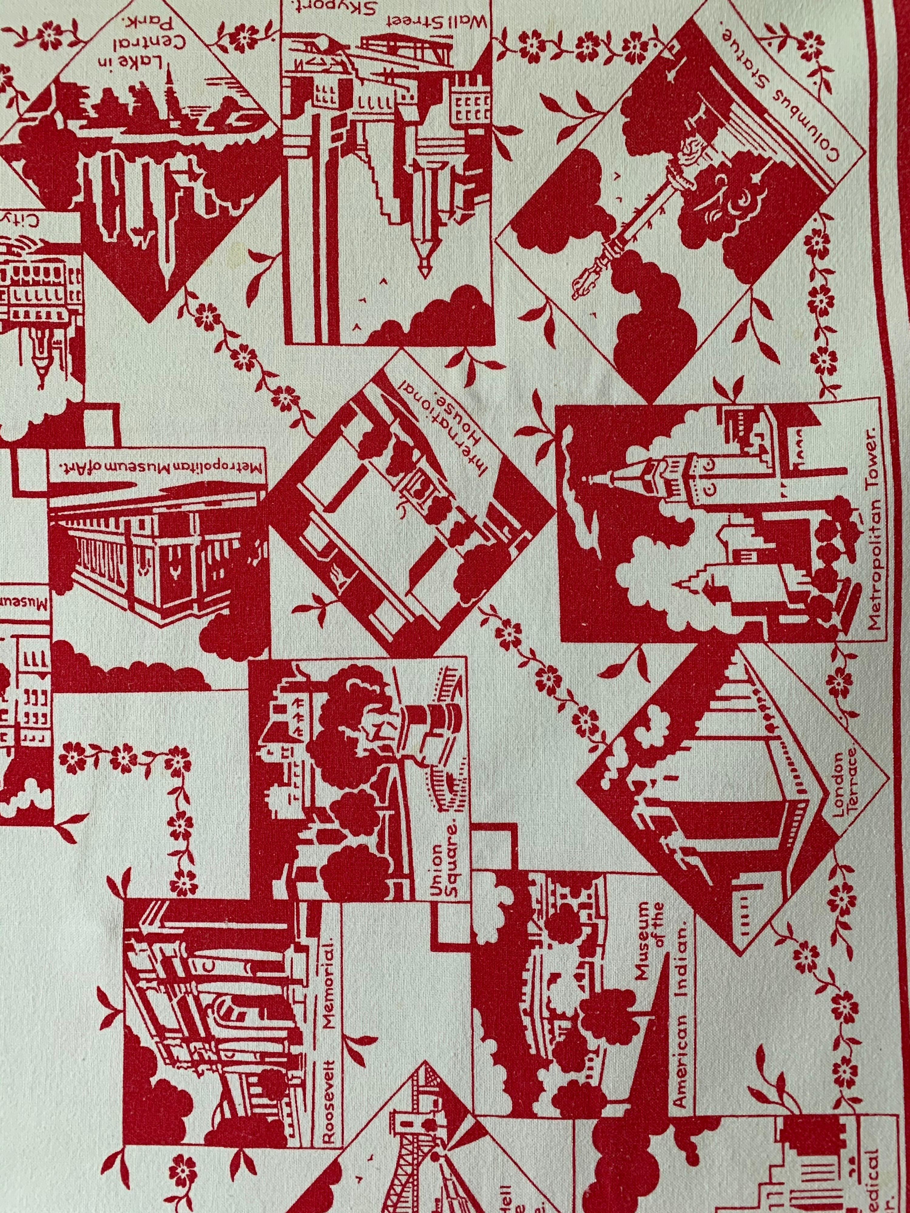 Mid-Century New York City Souvenir Table Cloth For Sale 3