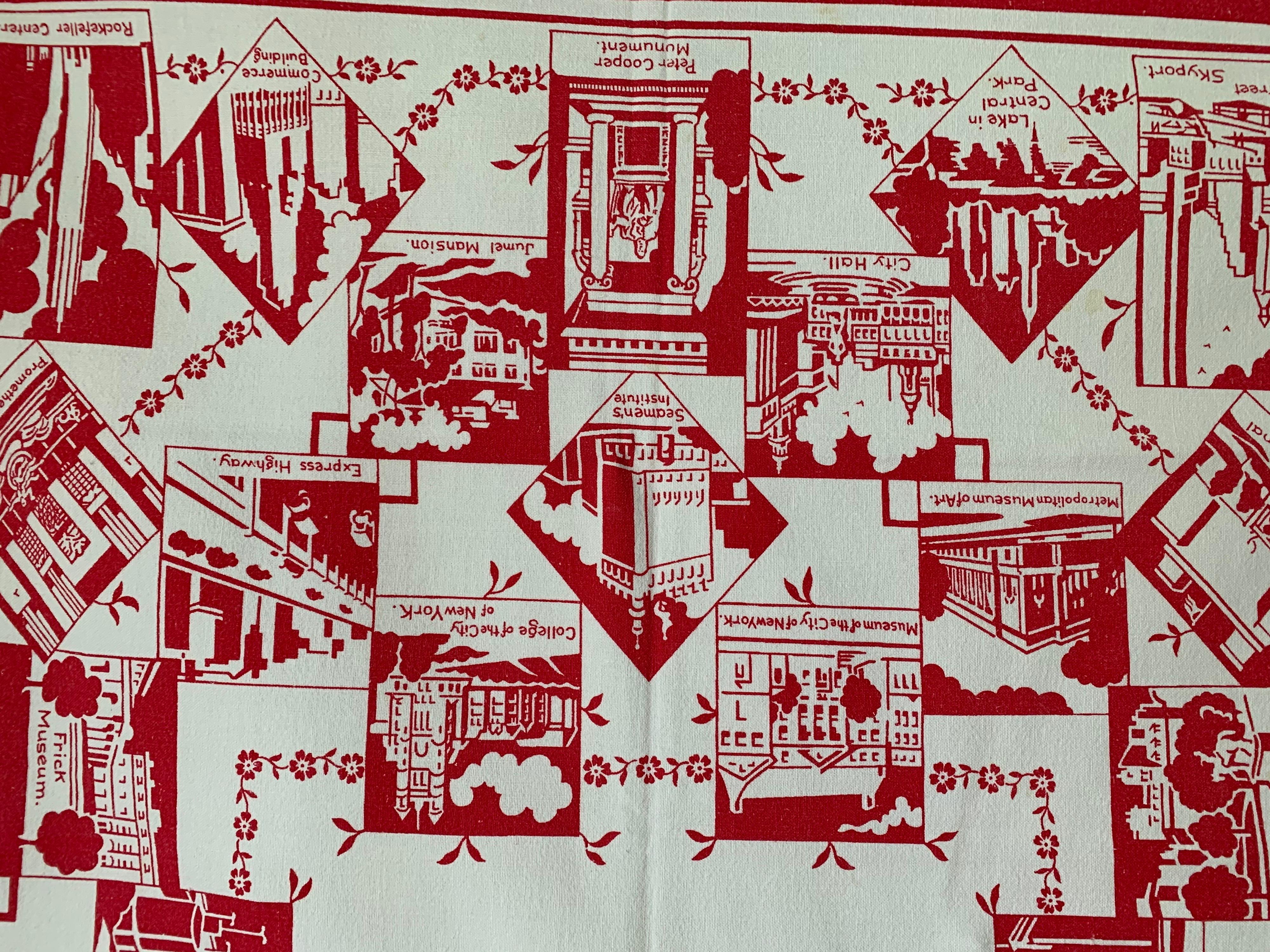 Mid-Century New York City Souvenir Table Cloth For Sale 8