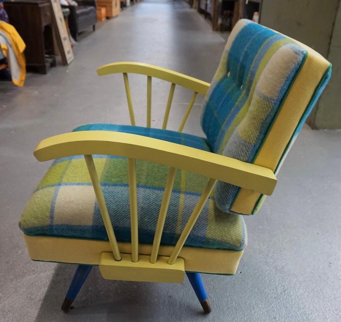 Mid-Century Modern Midcentury Newly Upholstered Hermitage Cabinet Shop Nashville Rocking Chair For Sale