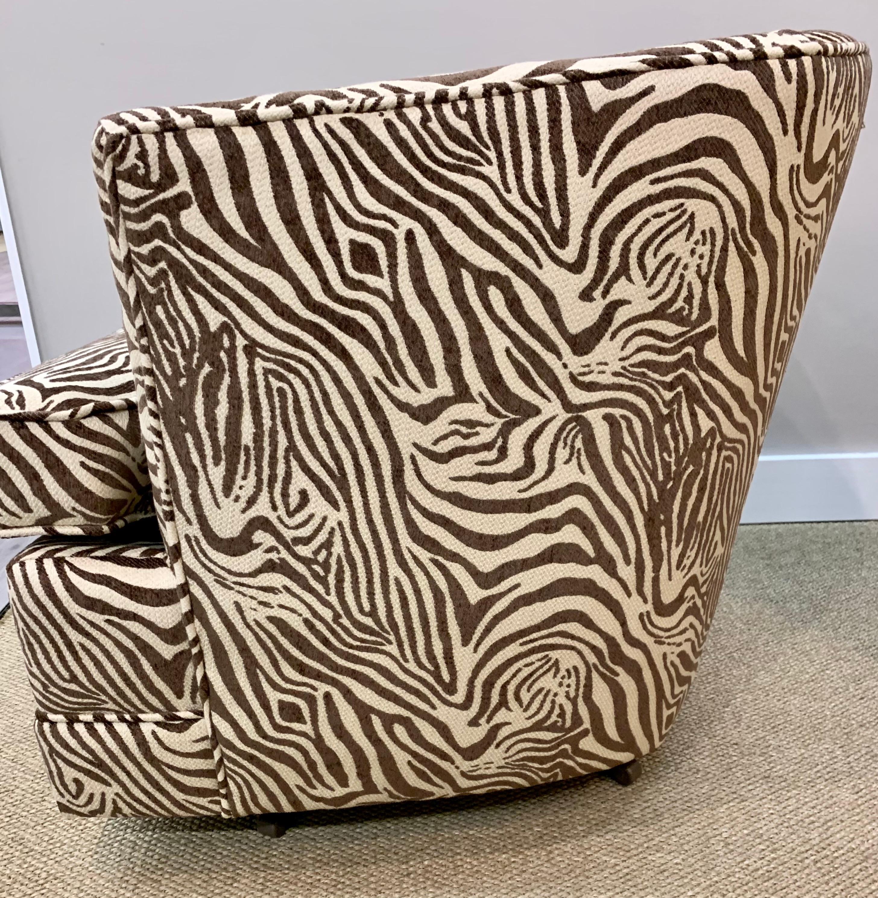 zebra print swivel chair