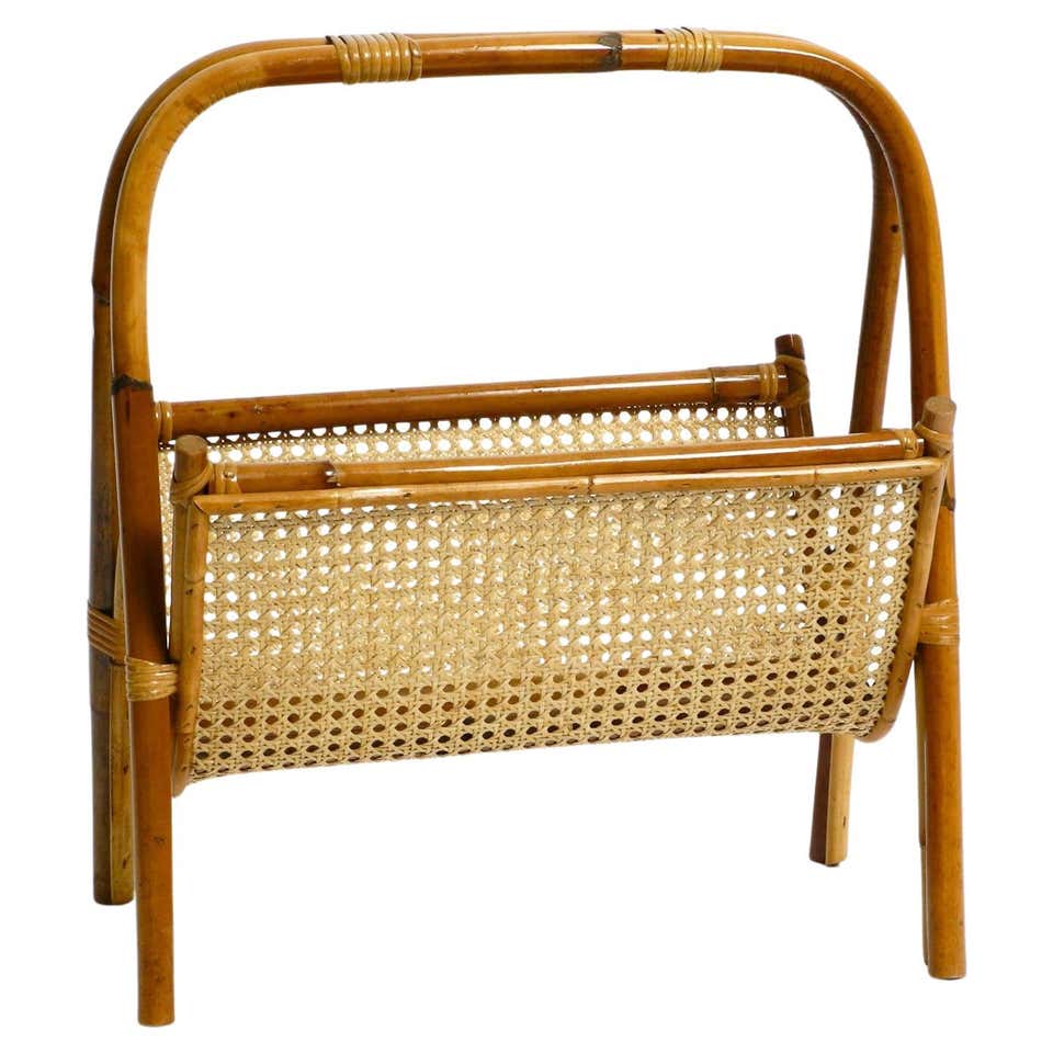 Mid Century Newspaper and Magazine Rack Made of Bamboo and Viennese ...