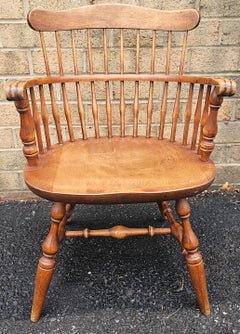 Mid-Century Nichols and Stone Maple Comb Back Maple Windsor Armchair