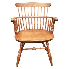 Mid-Century Nichols and Stone Maple Comb Back Maple Windsor Armchair