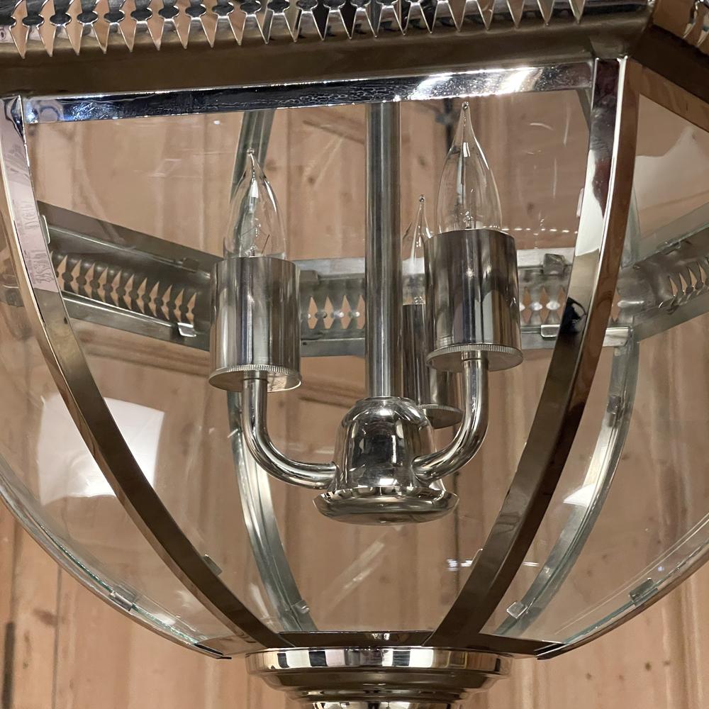 Mid-Century Nickel-Plated Orb Pendant Chandelier For Sale 3