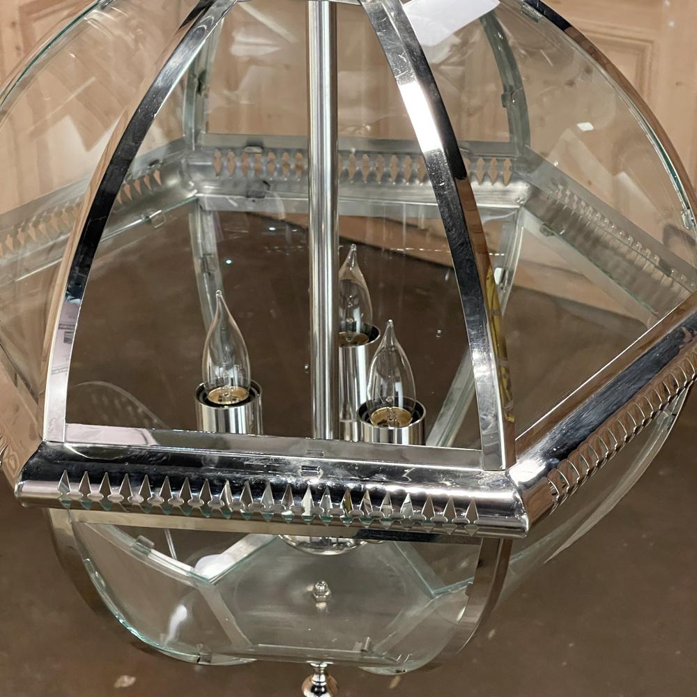 Mid-Century Nickel-Plated Orb Pendant Chandelier For Sale 5
