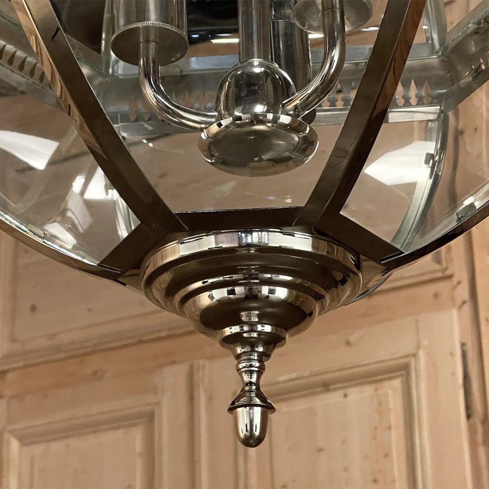 Mid-Century Nickel-Plated Orb Pendant Chandelier For Sale 7